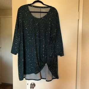 Tunic tee, teal print, by Lane Bryant 22/24 EUC